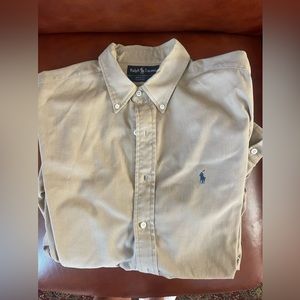 XL Men’s POLO Ralph Lauren Beige Long Sleeve Button Up